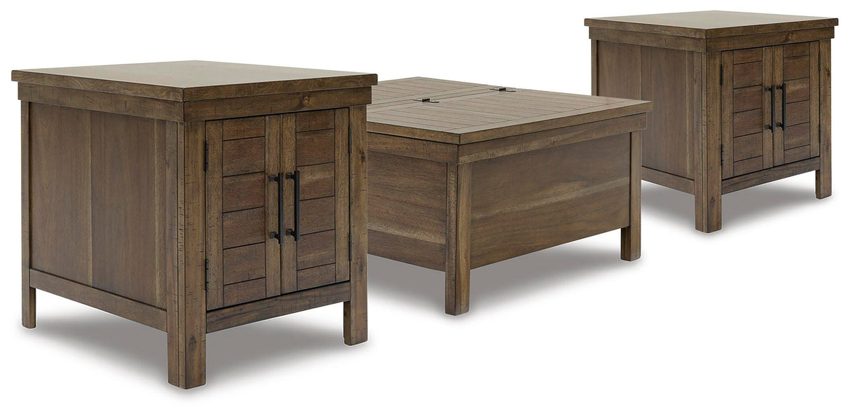 Moriville Lift-top Coffee Table and 2 End Tables - T731T1