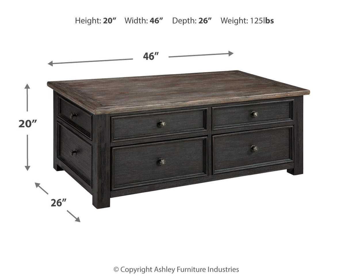 Tyler Creek Coffee Table and 2 Chairside End Tables - T736T1