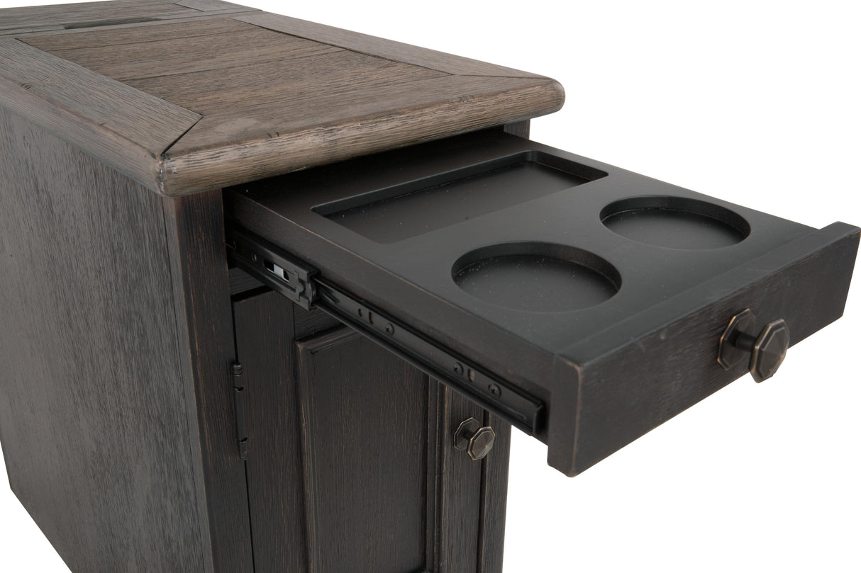 Tyler Creek Chairside End Table with USB Ports & Outlets - T736-7