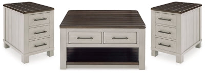 Darborn Lift-top Coffee Table and 2 Chairside End Tables - T796T1