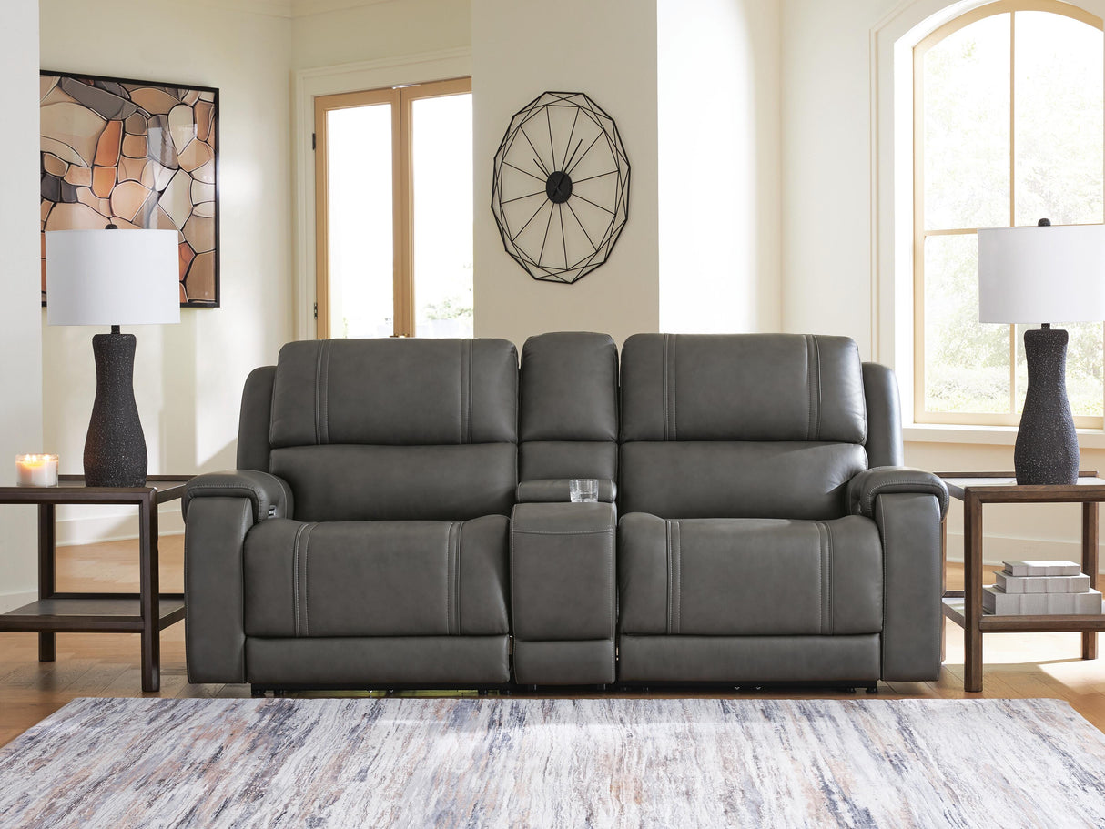 5Z - Pittson 3-Piece Power Reclining Sectional Loveseat with Console - PCU12600S2