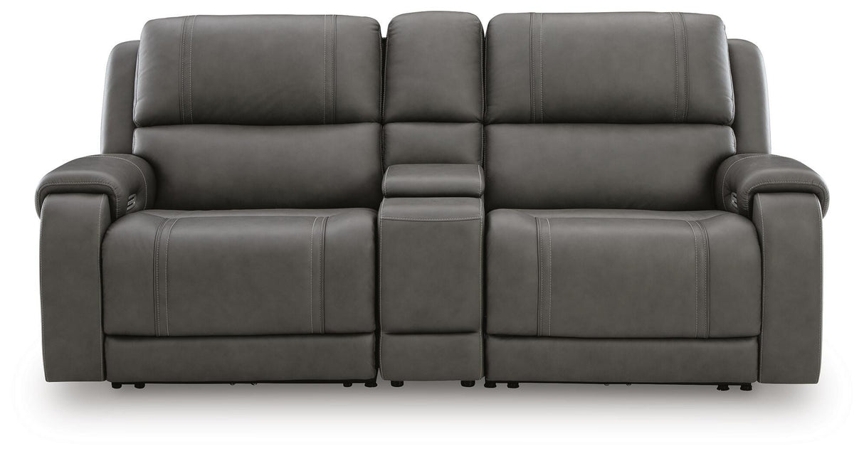 5Z - Pittson 3-Piece Power Reclining Sectional Loveseat with Console - PCU12600S2