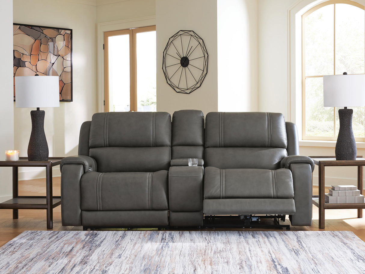 5Z - Pittson 3-Piece Power Reclining Sectional Loveseat with Console - PCU12600S2