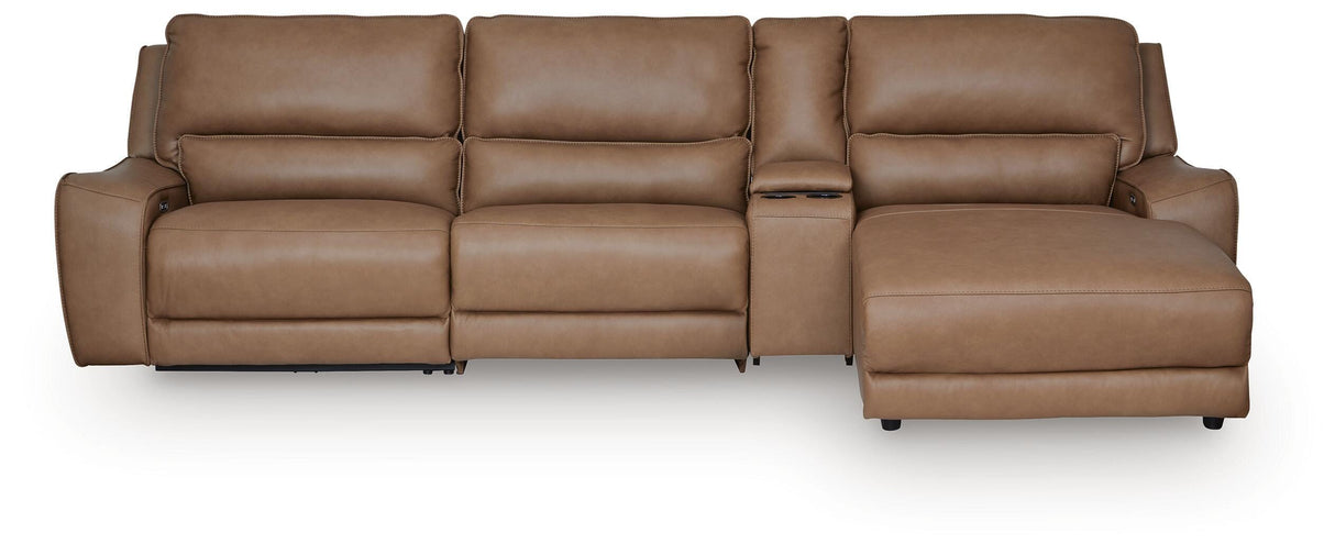 DeepWakes 4-Piece Reclining Sectional with Chaise and Storage Console - PCU62606S26