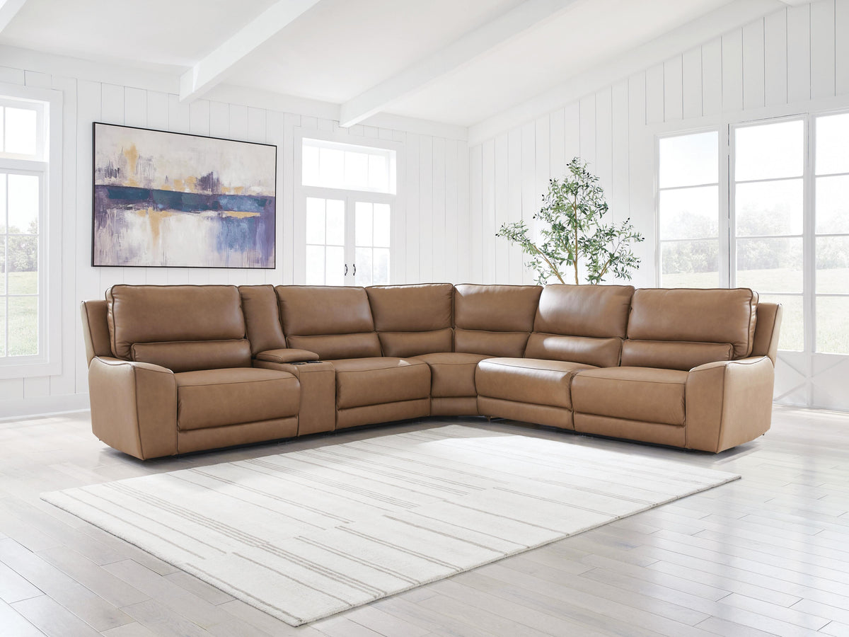 DeepWakes 6-Piece Reclining Sectional with Storage Console - PCU62606S36