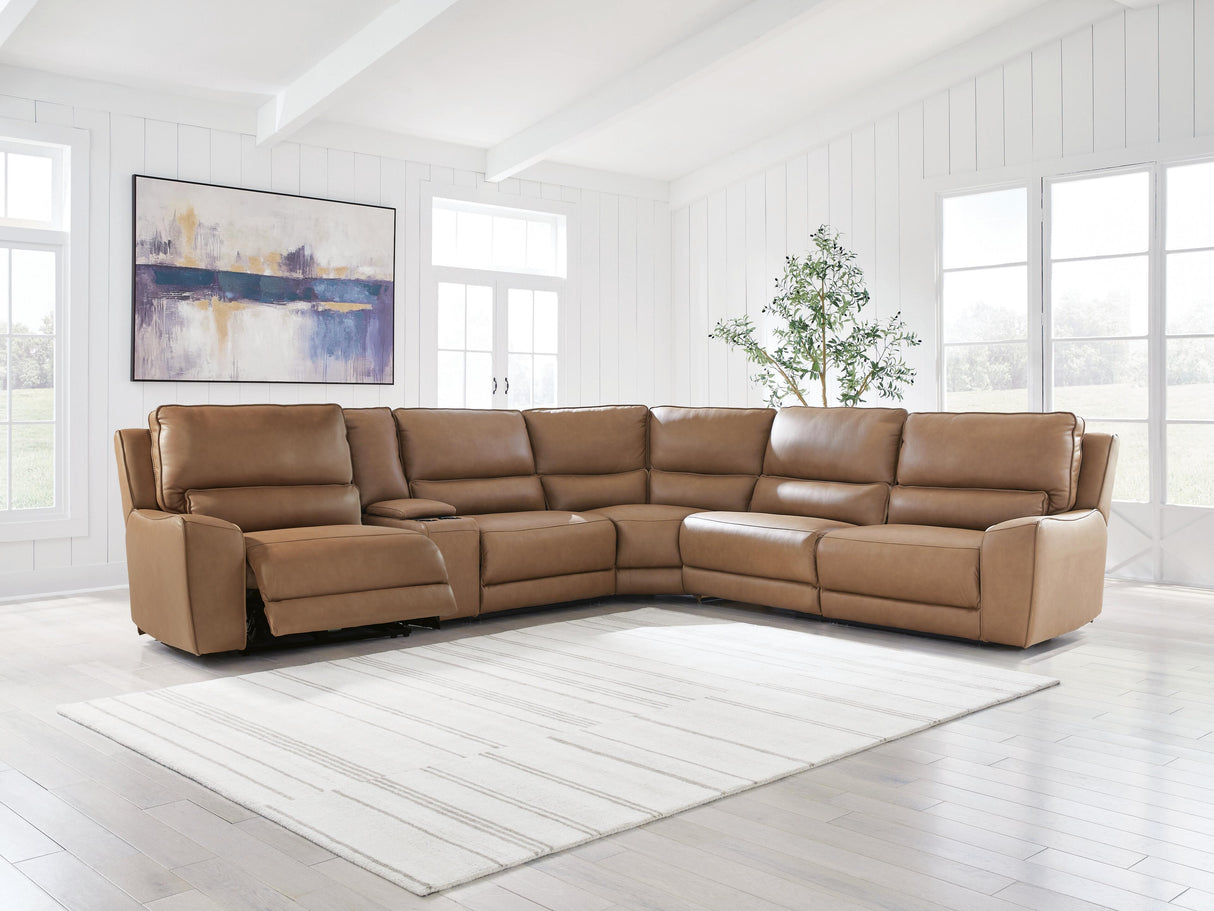 DeepWakes 6-Piece Reclining Sectional with Storage Console - PCU62606S36
