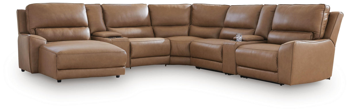 DeepWakes 7-Piece Reclining Sectional with Chaise and Storage Consoles - PCU62606S31