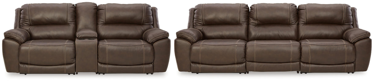 Dunleith 3-Piece Reclining Sofa and 3-Piece Loveseat with Console - U71604U1