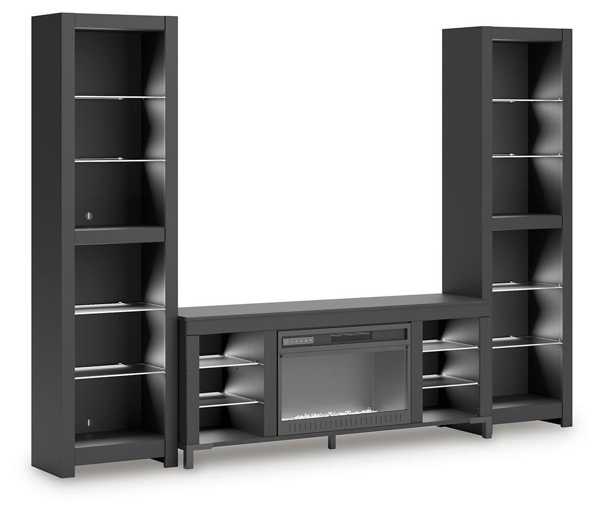 Cayberry 3-Piece Entertainment Center with Electric Fireplace - W2721W2