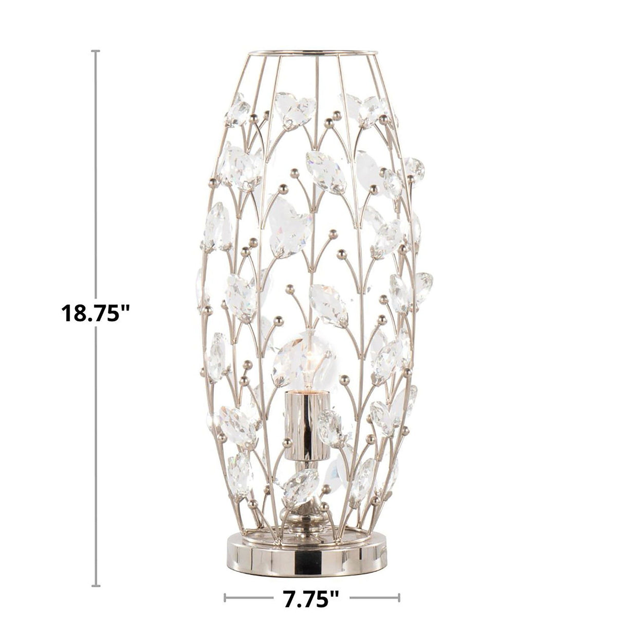 Crystal - Buds Contemporary Uplight Lamp - Polished Nickel / Clear Crystal