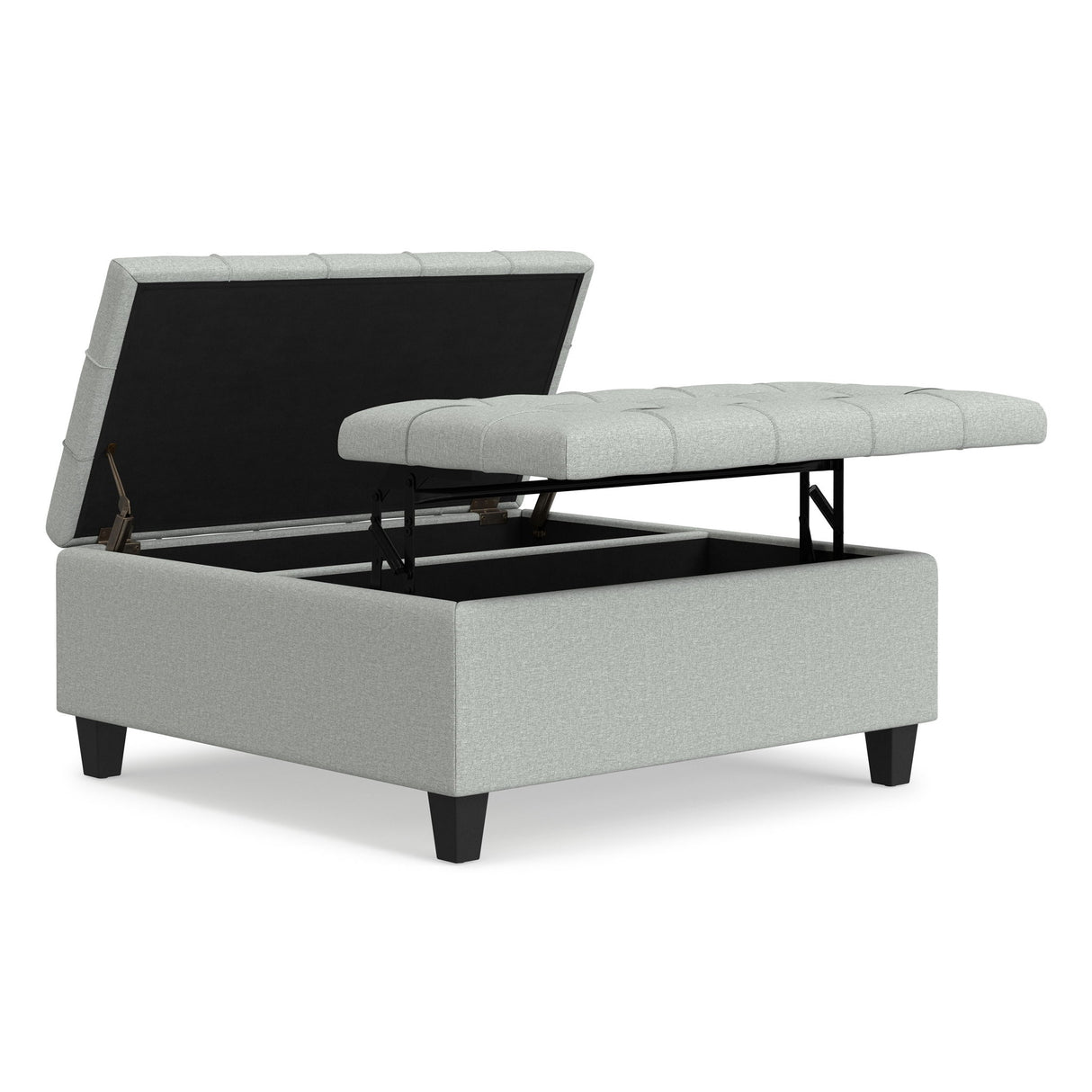 Harrison - Coffee Table Storage Ottoman Lift Top - Stone Gray