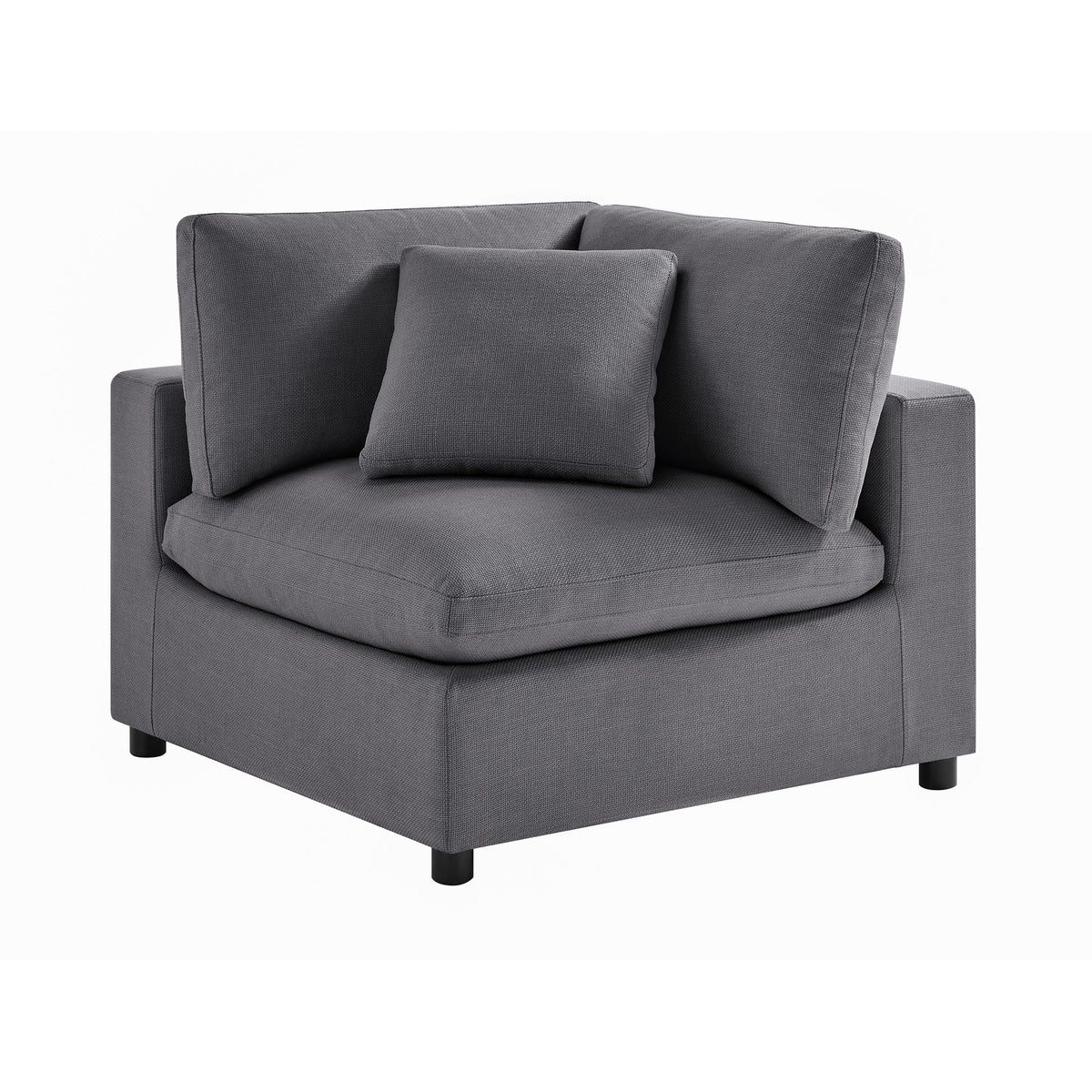 Cassandra - Corner Wedge Chair - Charcoal Gray