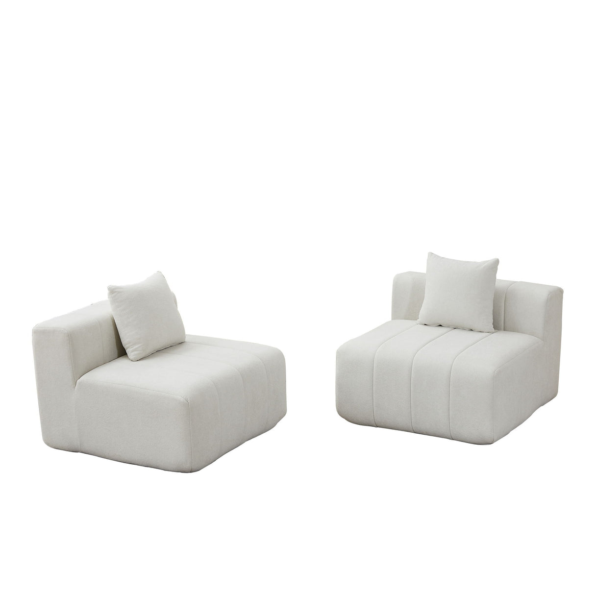 Modular Sectional Sofa With 2 Pillows, Symmetrical Design