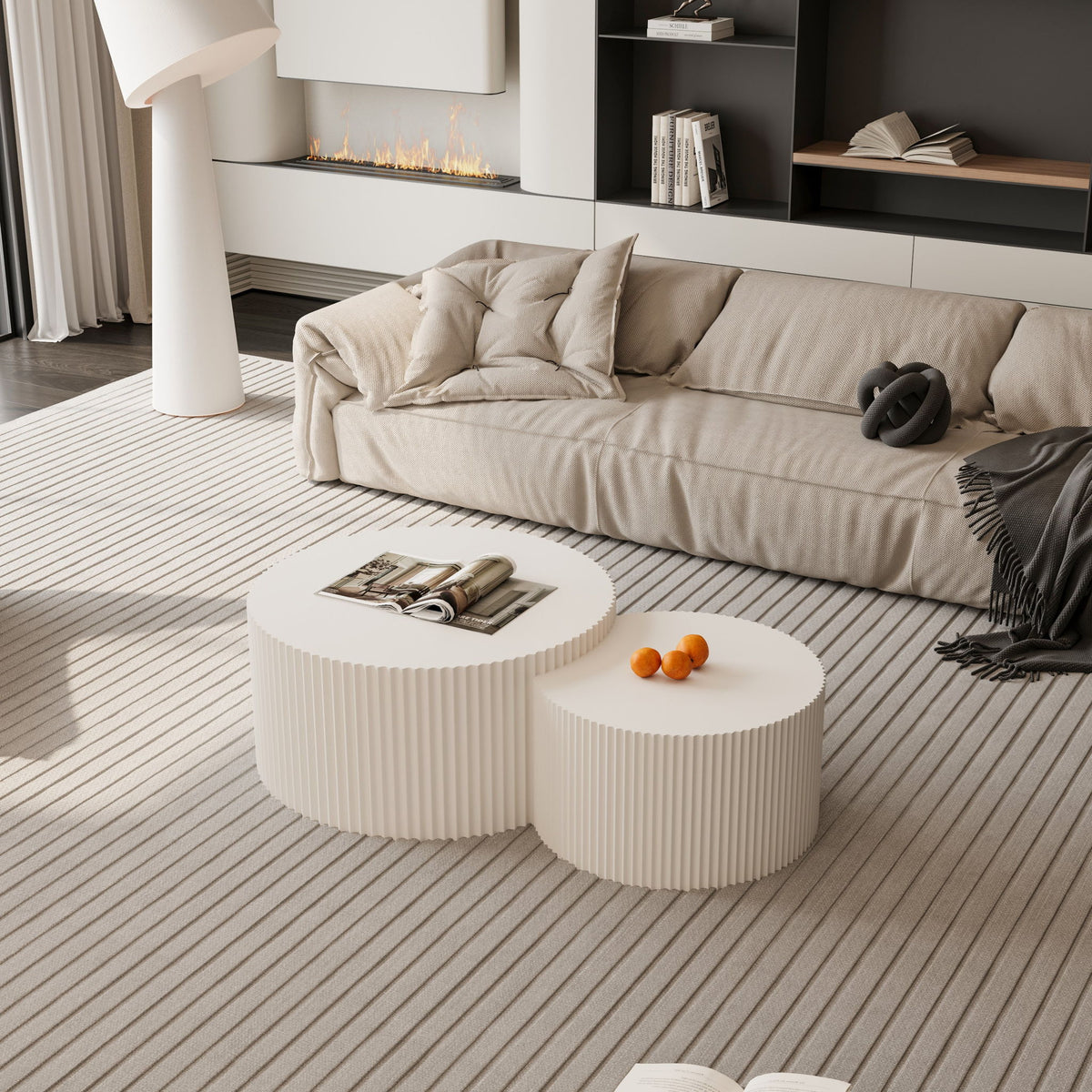 Wave Stripe Nesting Coffee Table (Set of 2)