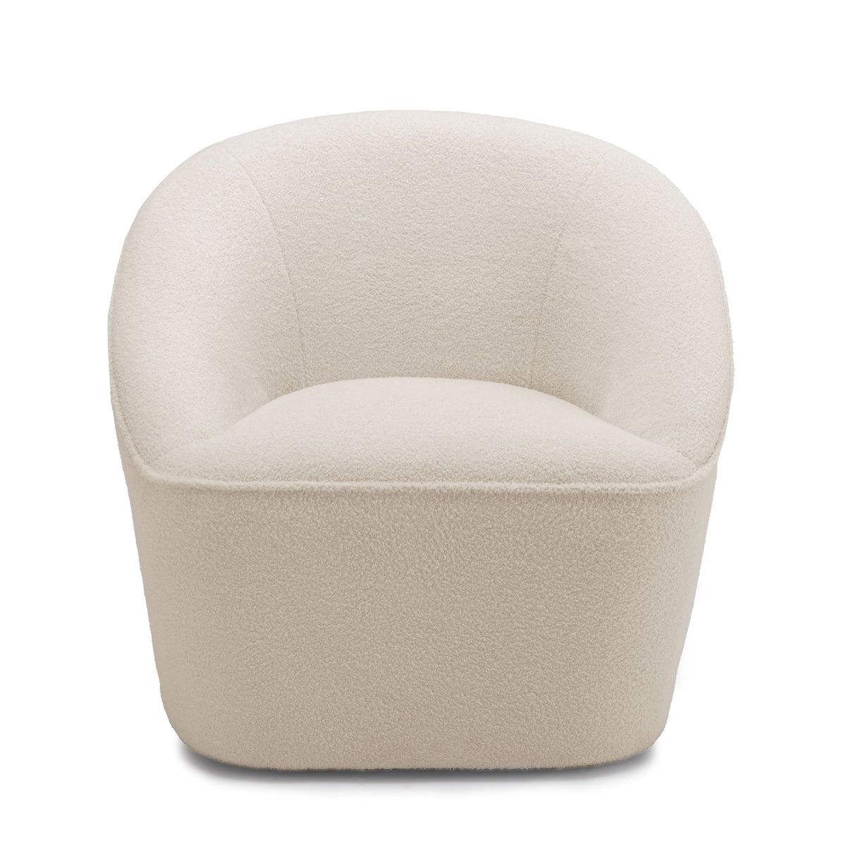 Anson - Swivel Chair With Soft Rounded Back - Off White