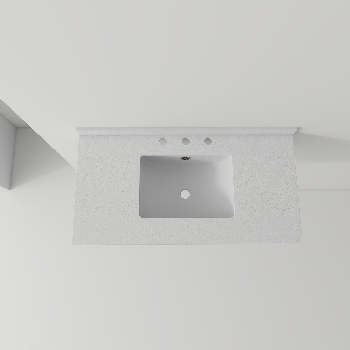 Basin Sink With 2" Thick Rim, Triple Faucet Holes, Sink Only