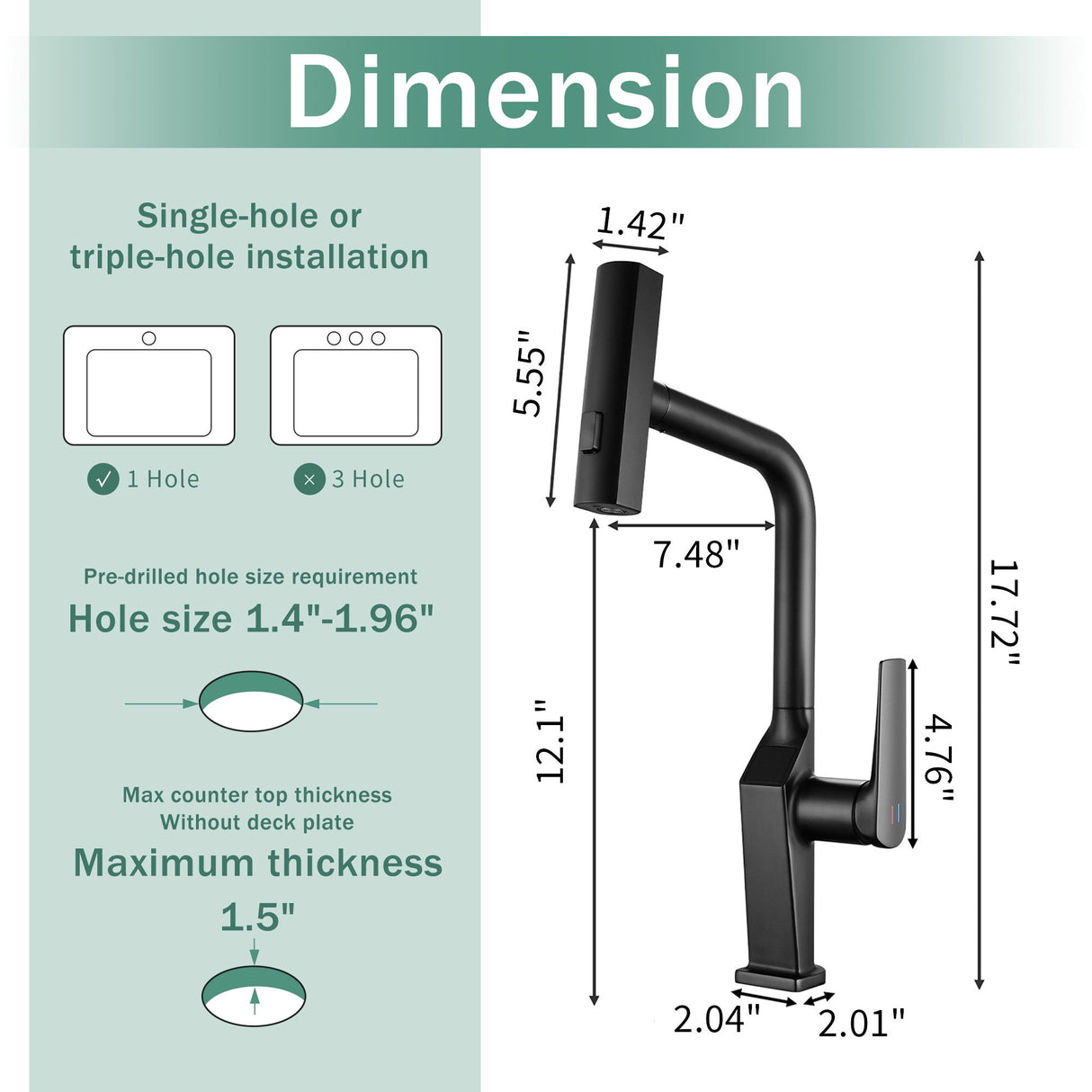 Touchless Kitchen Faucet With LED Display