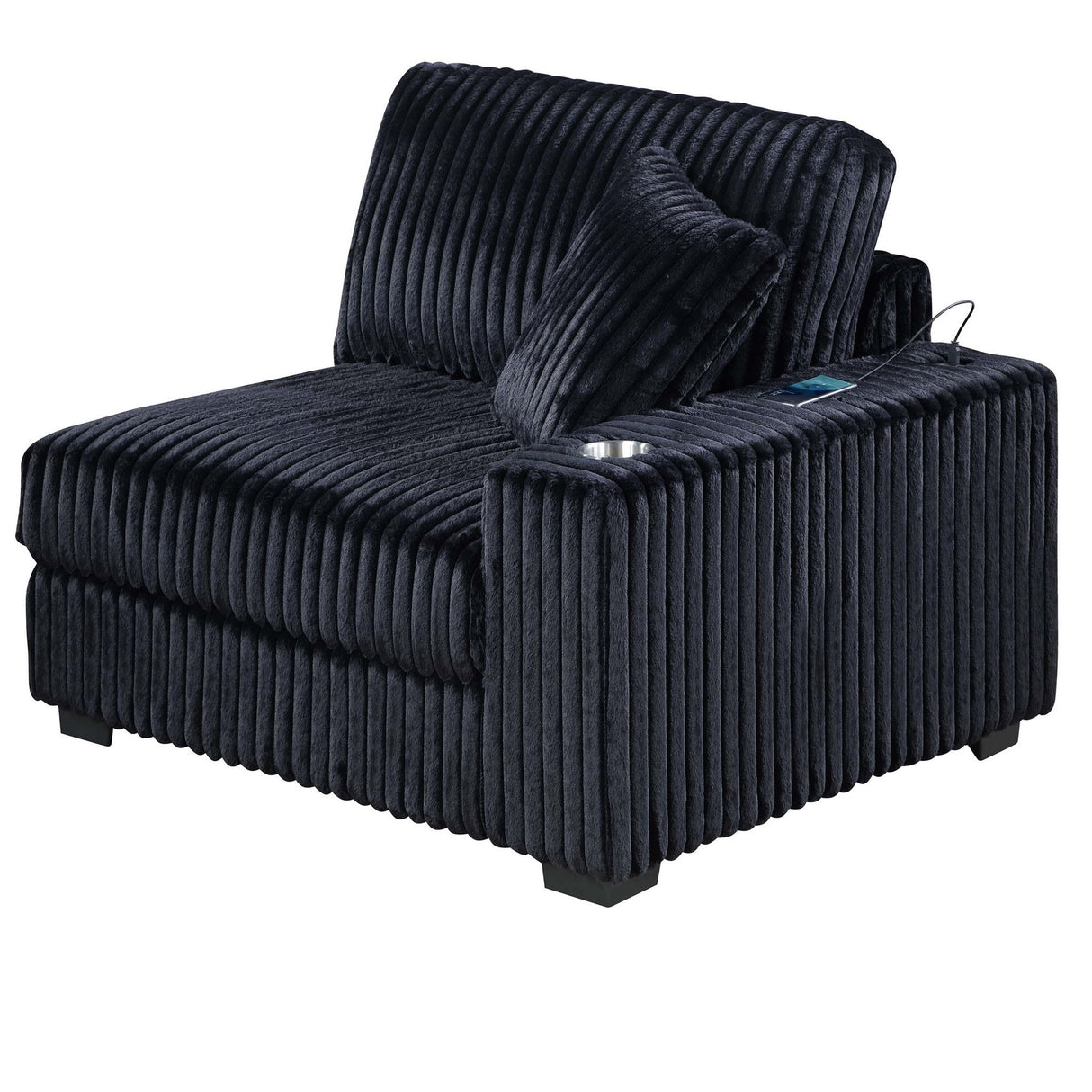 Contemporary Style Chair With Cup Holder Armrest