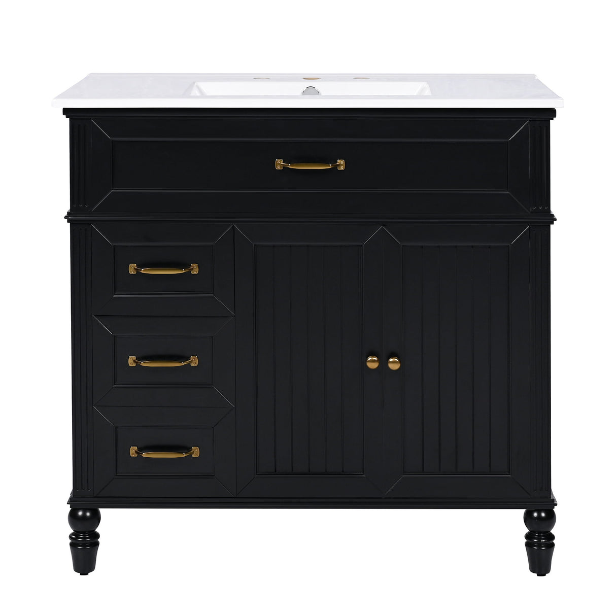Bathroom Vanity With Sink, Freestanding Cabinet & Drawers