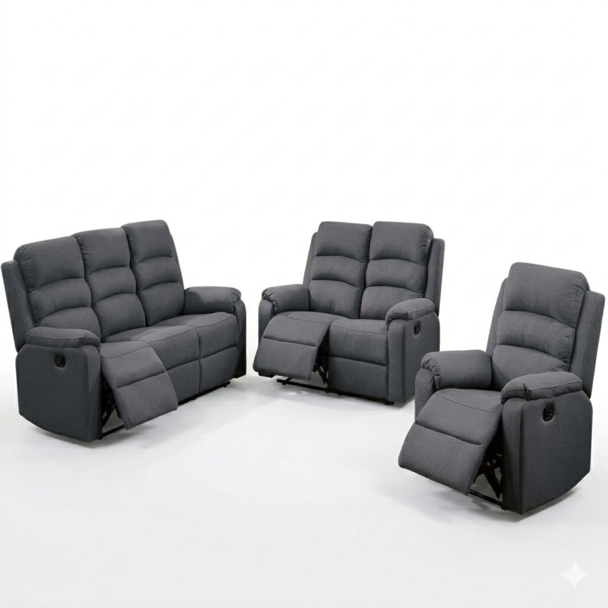 Modern Living Room Set With Manual Recliner