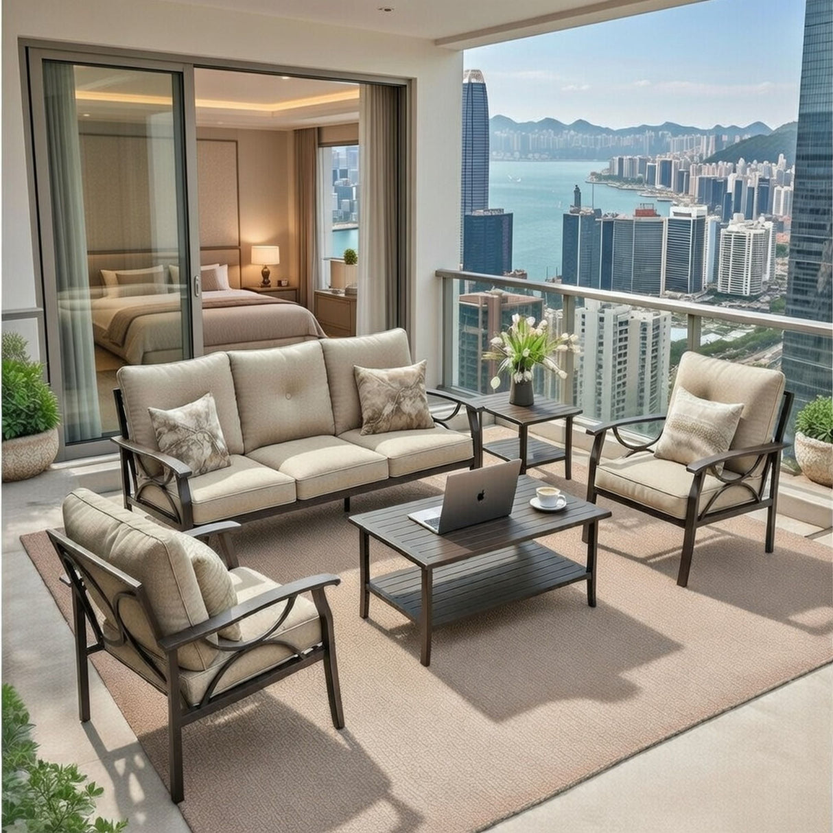 Patio Furniture Set & Coffee Table For Backyard