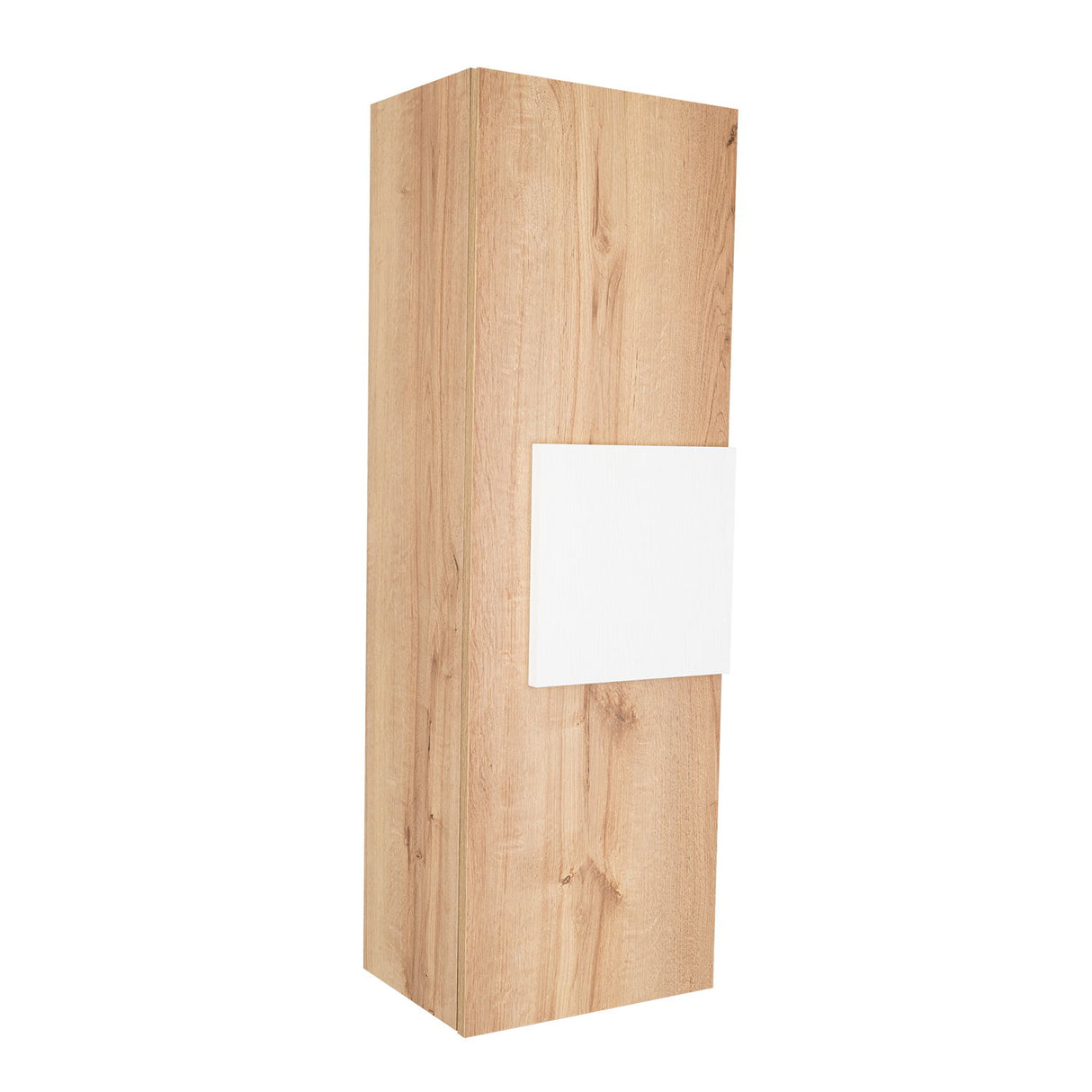 Medicine Single Door Cabinet, Three Shelves - Light Oak / White
