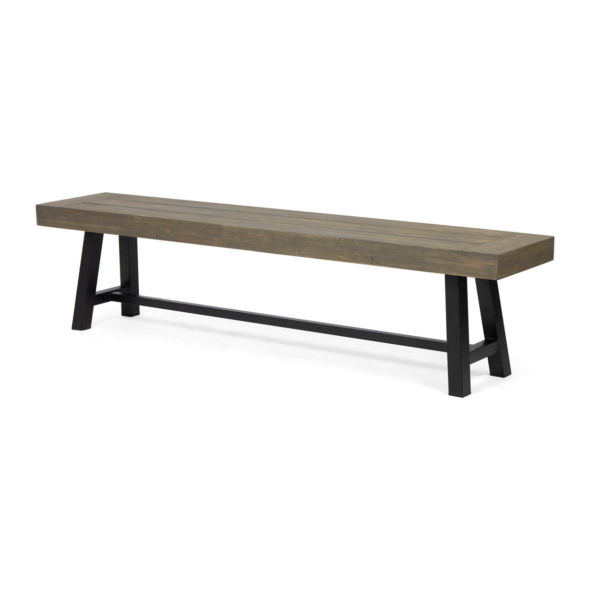 Outdoor Patio Bench - Gray / Black