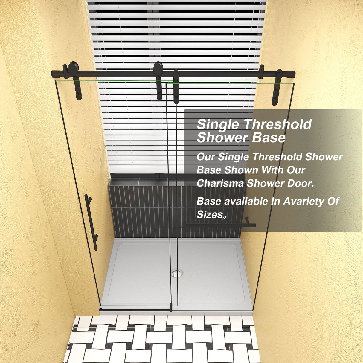 Shower Base, Center Drain With Durable Construction - Gloss White