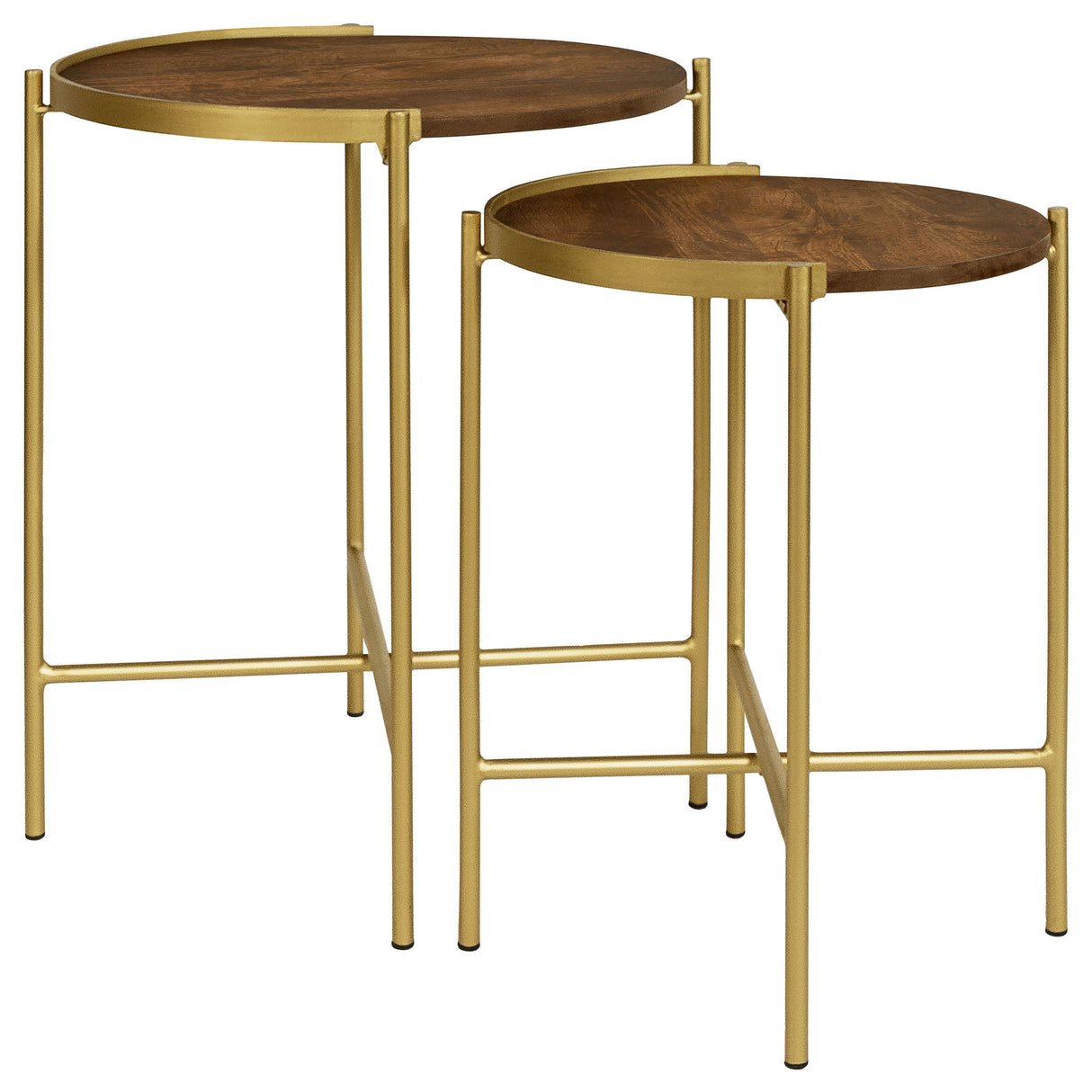 Genevieve - 2 Piece Round Nesting Table - Gold