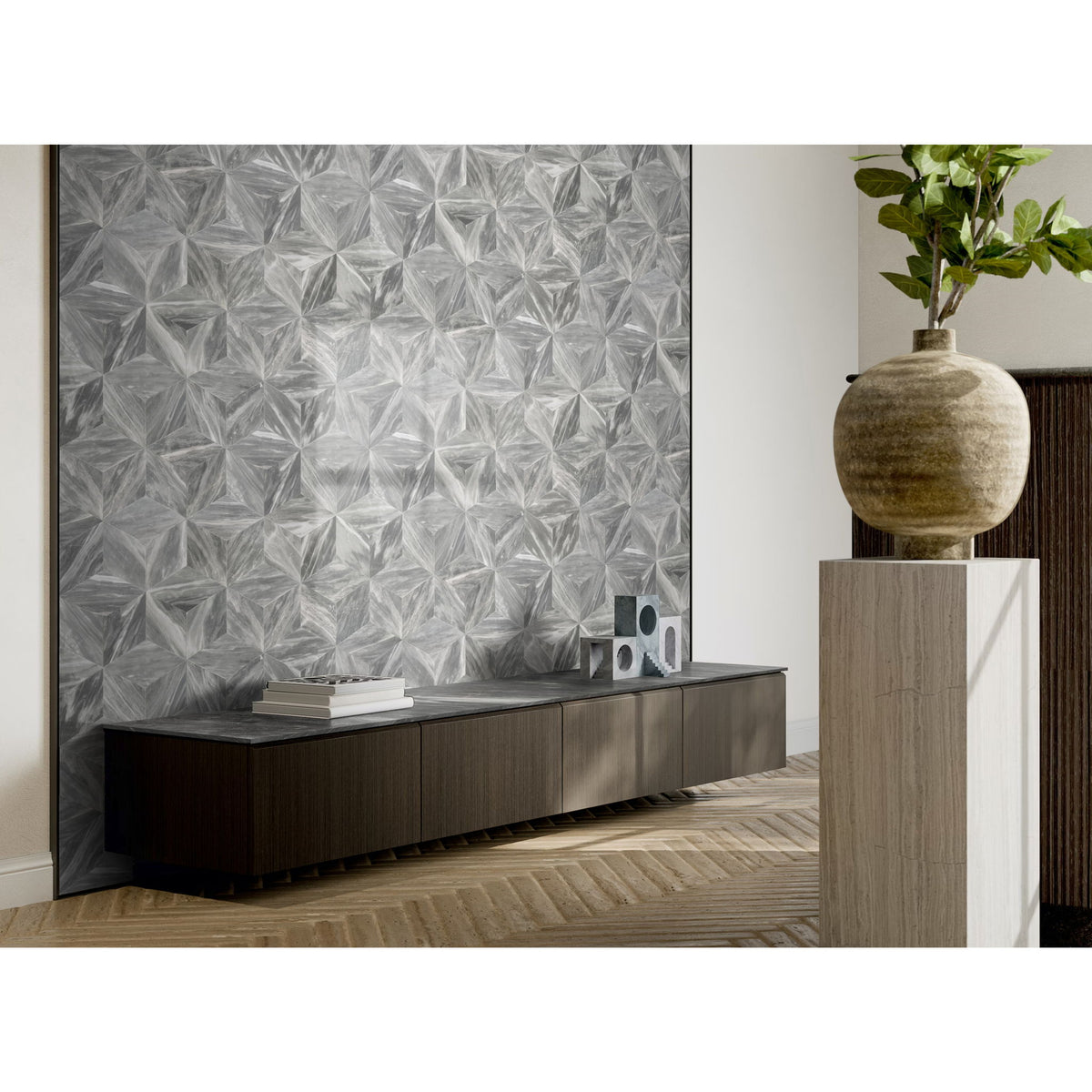 Hexagon Natural Marble Polished Tile For Wall And Floor (Set of 12)
