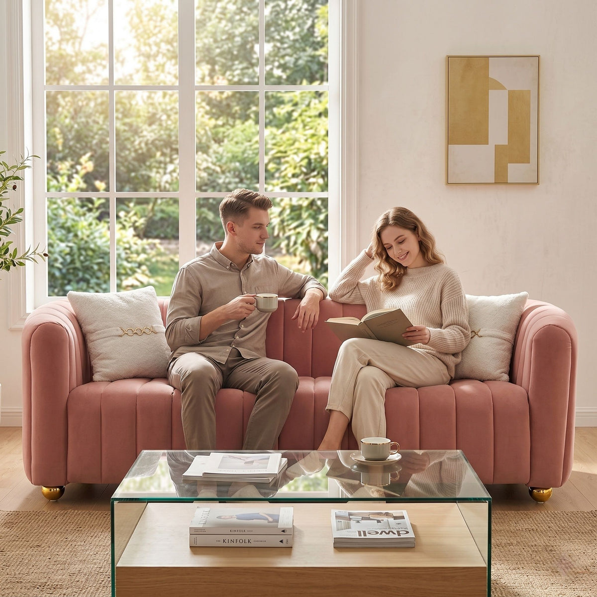 Sofa With Accents And Removable Cushions