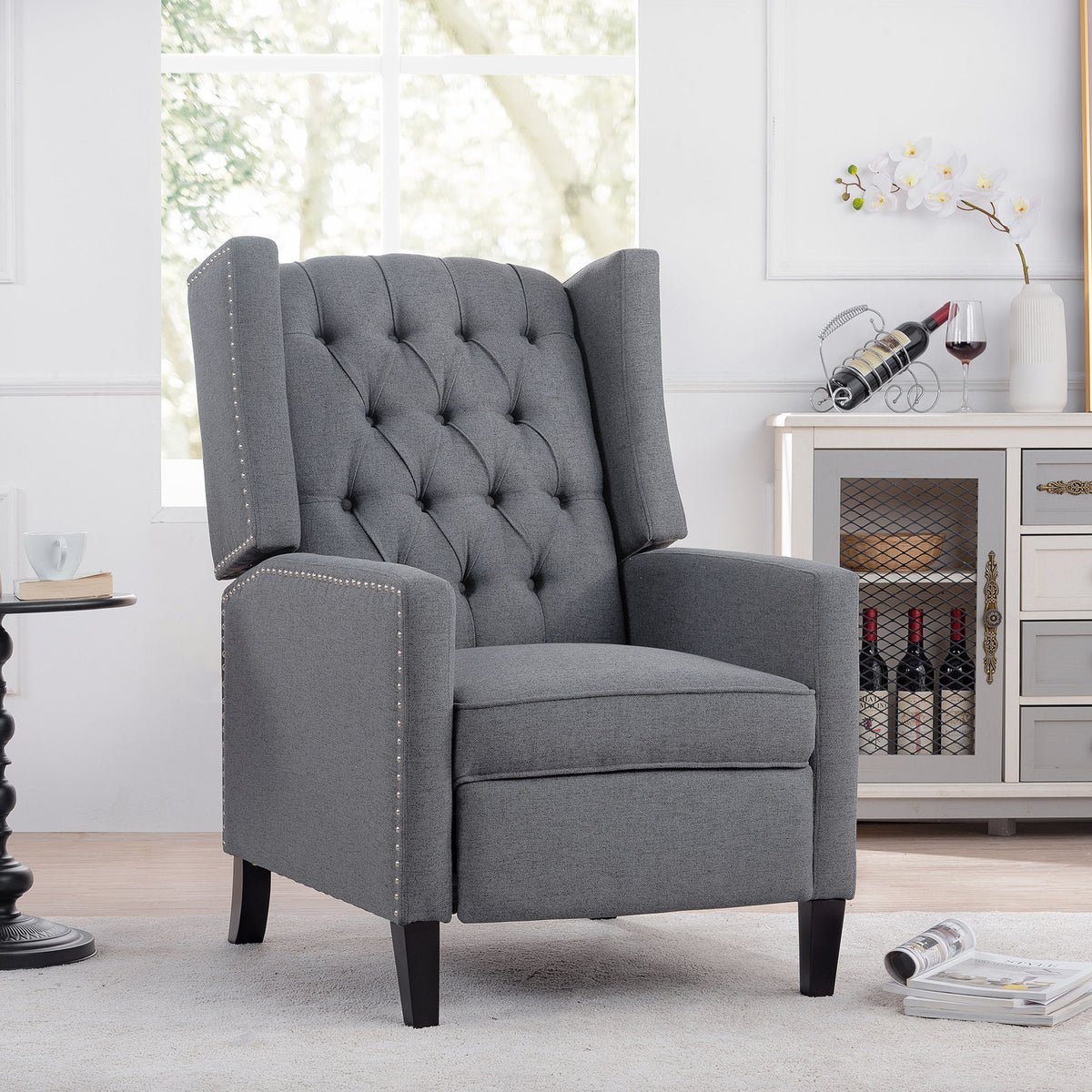 Manual Wing Chair Recliner - Gray