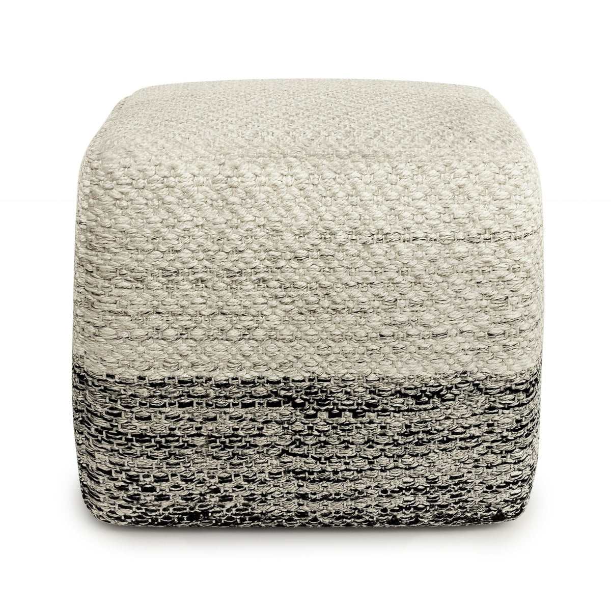 Macie - Square Woven Outdoor / Indoor Pouf - White