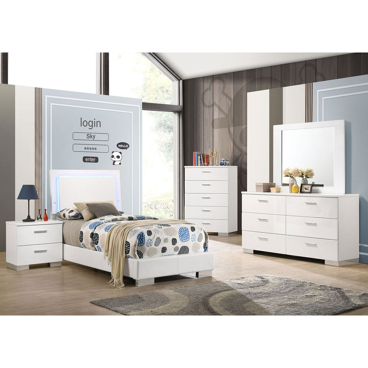 Dulcey - Bedroom Set & LED