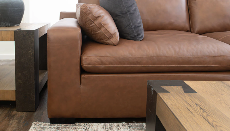 City Limits II 4-Piece Brown Leather Sectional - ARCDSCL+RACDSCL+LACDSCL+WEDSCL