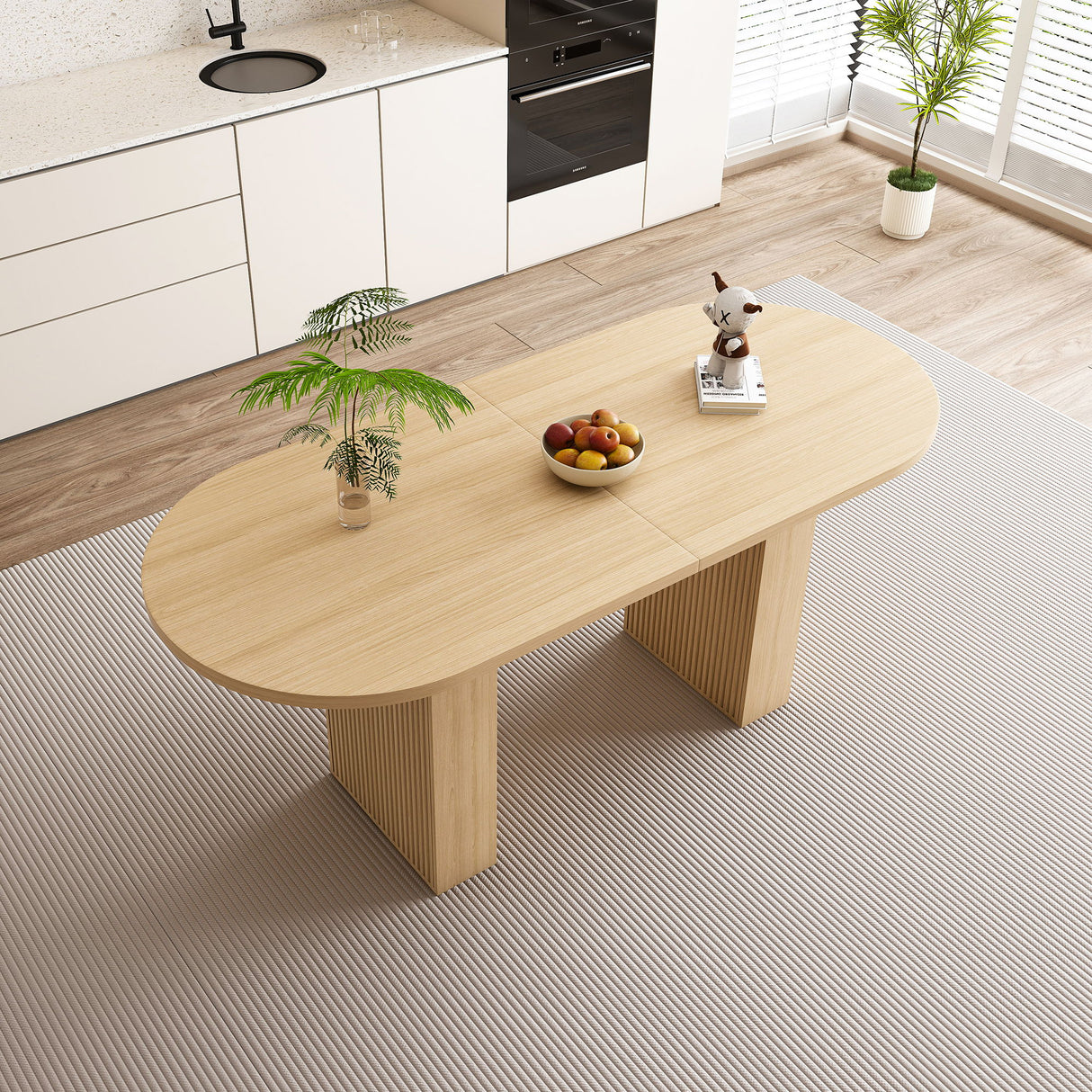 Modern Farmhouse Oval Dining Table With Slim Base