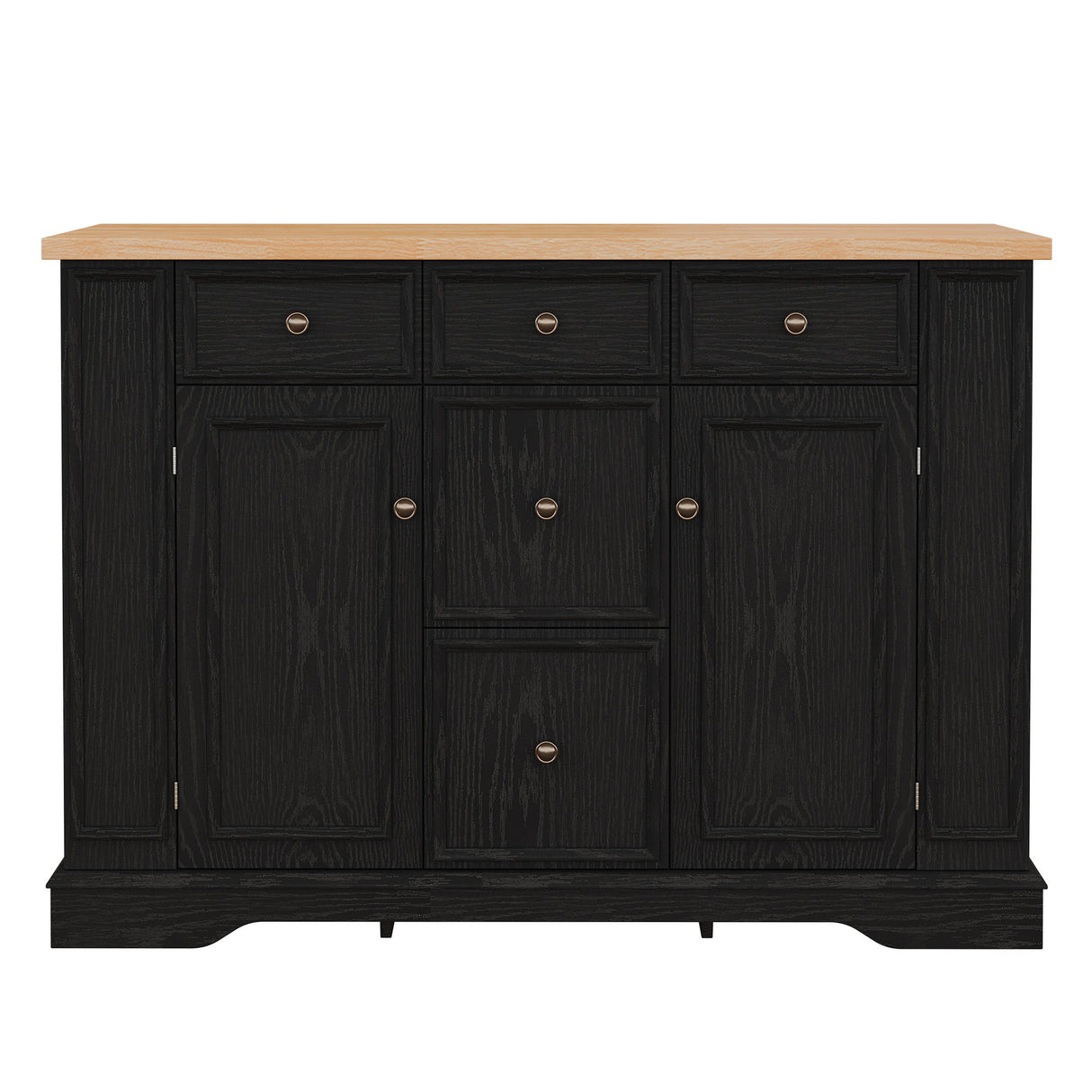 Sideboard Buffet Cabinet With 5 Drawers, 2 Cabinets, Adjustable Shelves
