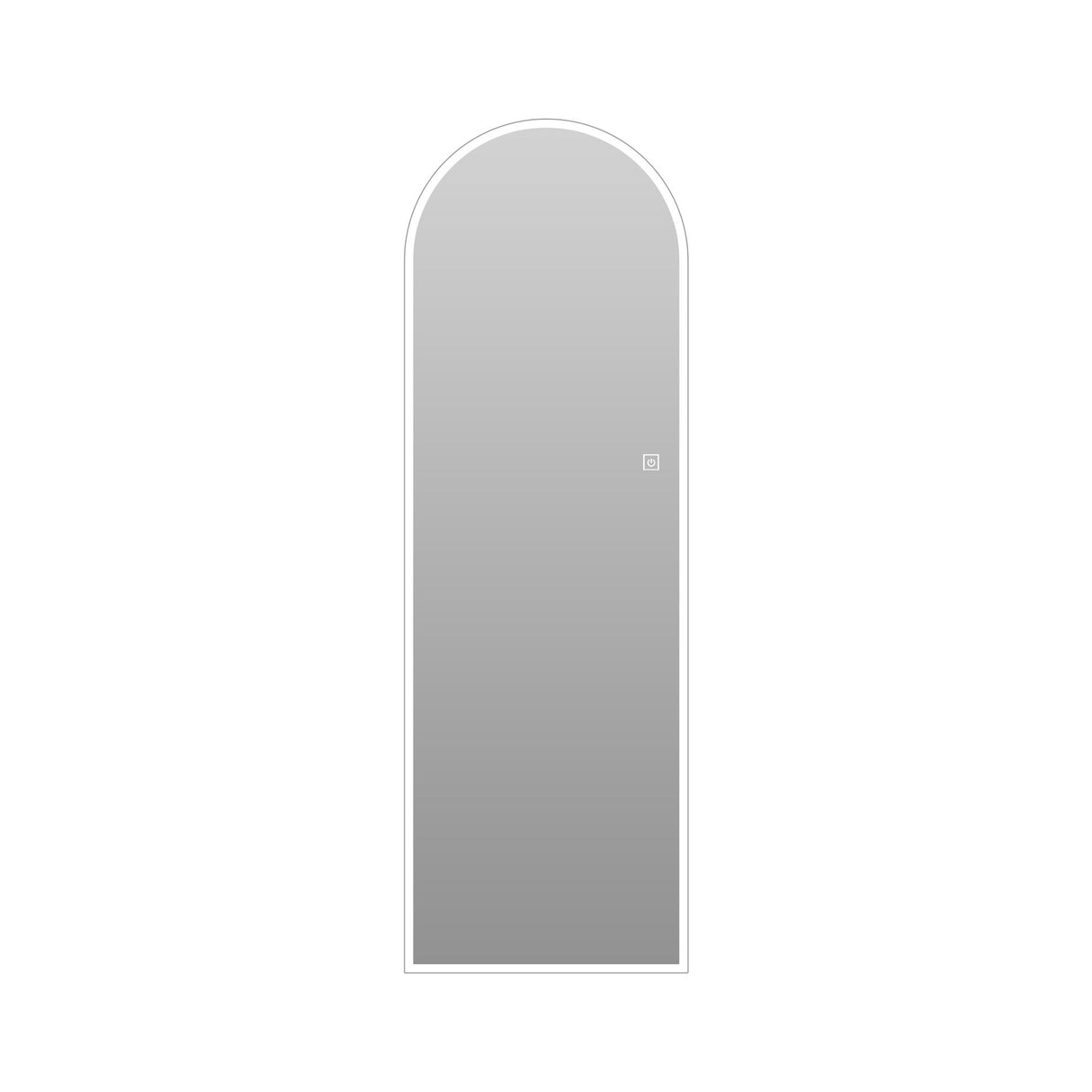 LED Full Length Wall Mirror With Symmetrical Arch Design, Dimmable 3 Color Temperature Lighting - Silver