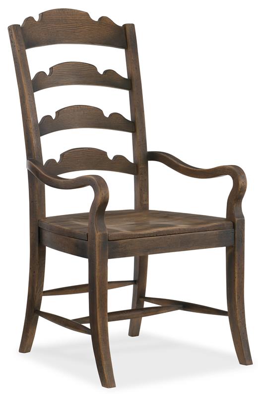 Hill Country Twin Sisters Ladderback Arm Chair - 5960-75300-BRN