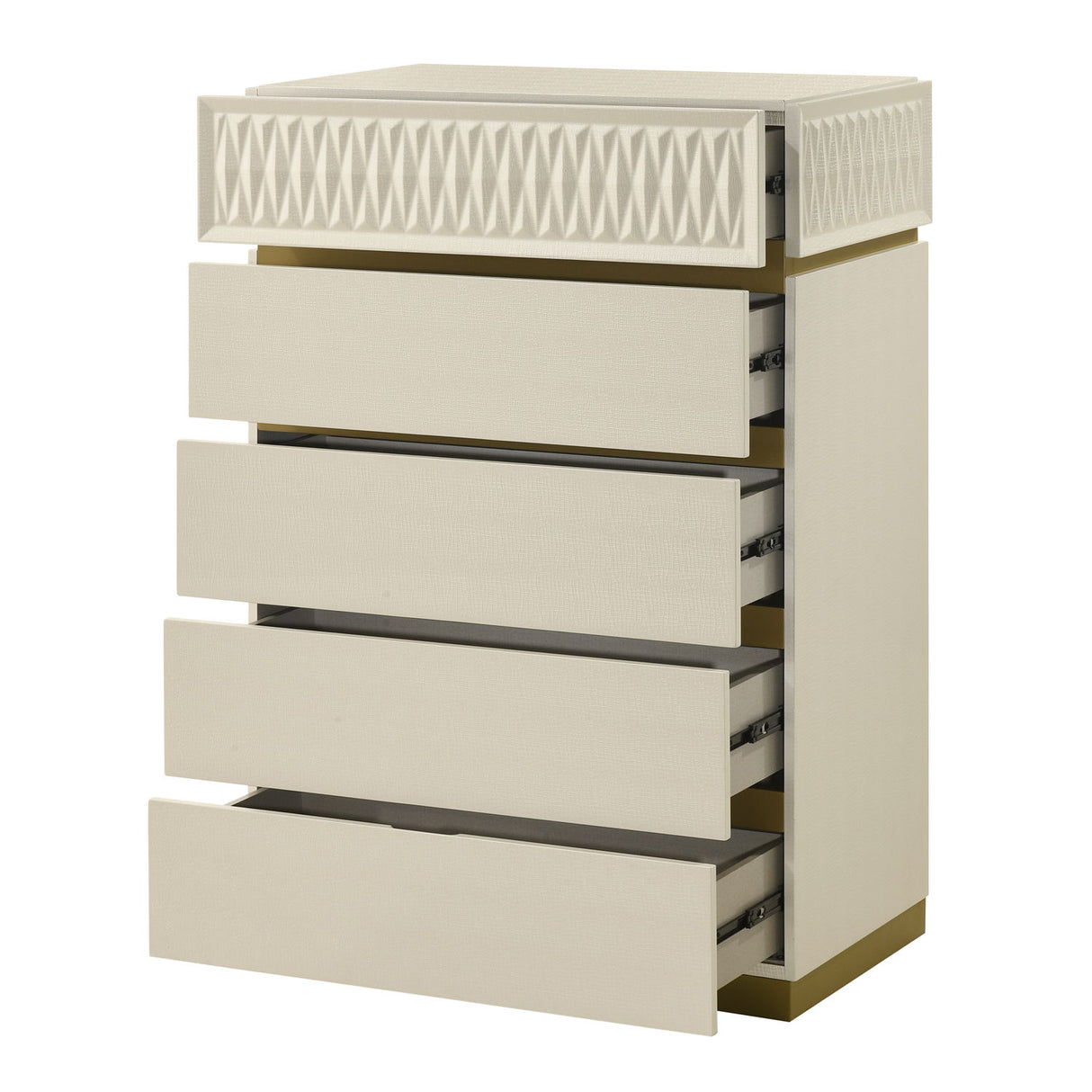 Stanley - 5 Drawer Chest With Crocodile Texture - Gray