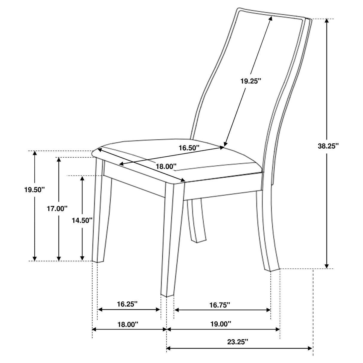 Subtle Curved Silhouette Dining Chair (Set of 2)