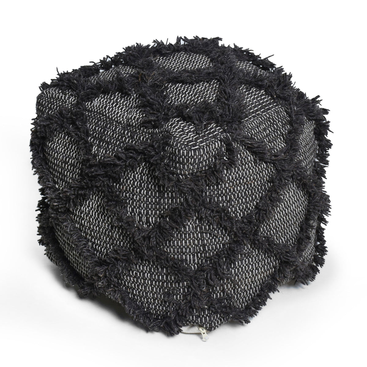 Jumanji - Handcrafted Wool And Cotton Pouf - Brown