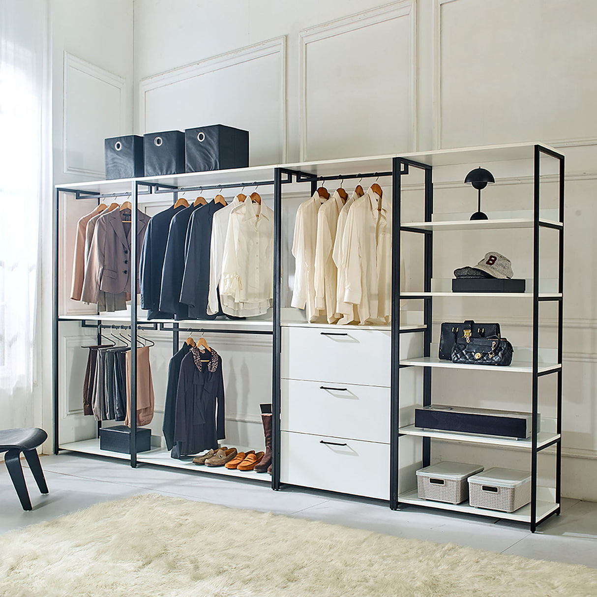 Fiona - Freestanding 4 Tower Walk-In Closet System - White
