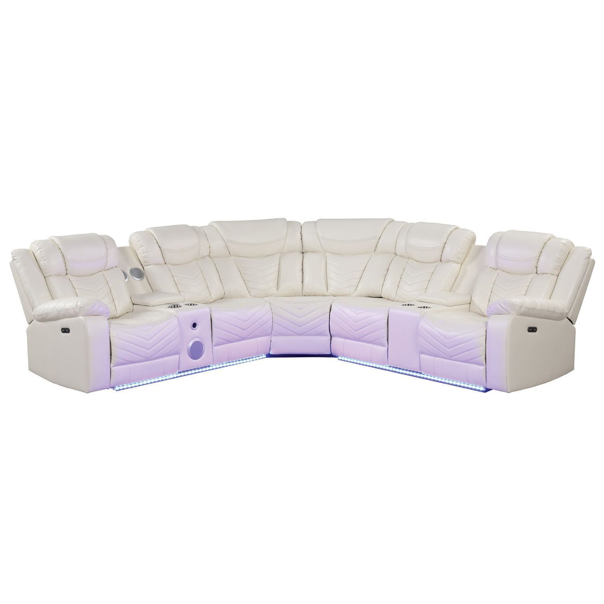 Challenger - Recliner Sectional Sofa, Built In USB, C Ports & Bluetooth