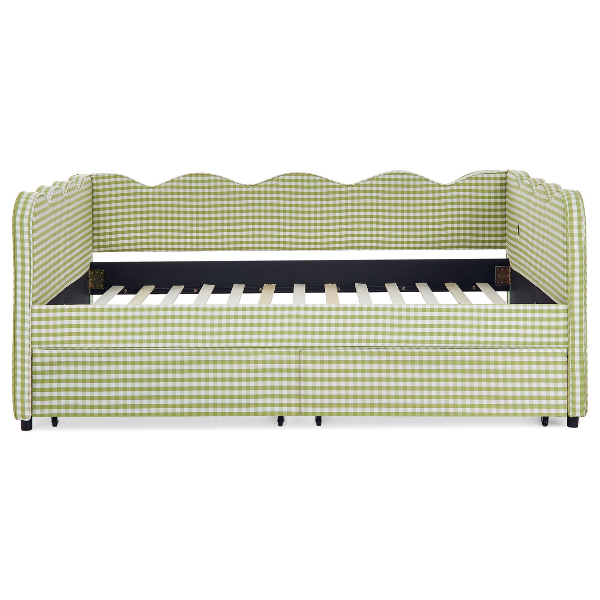Gingham Daybed & USB Charging Port, Wave-Shaped Design