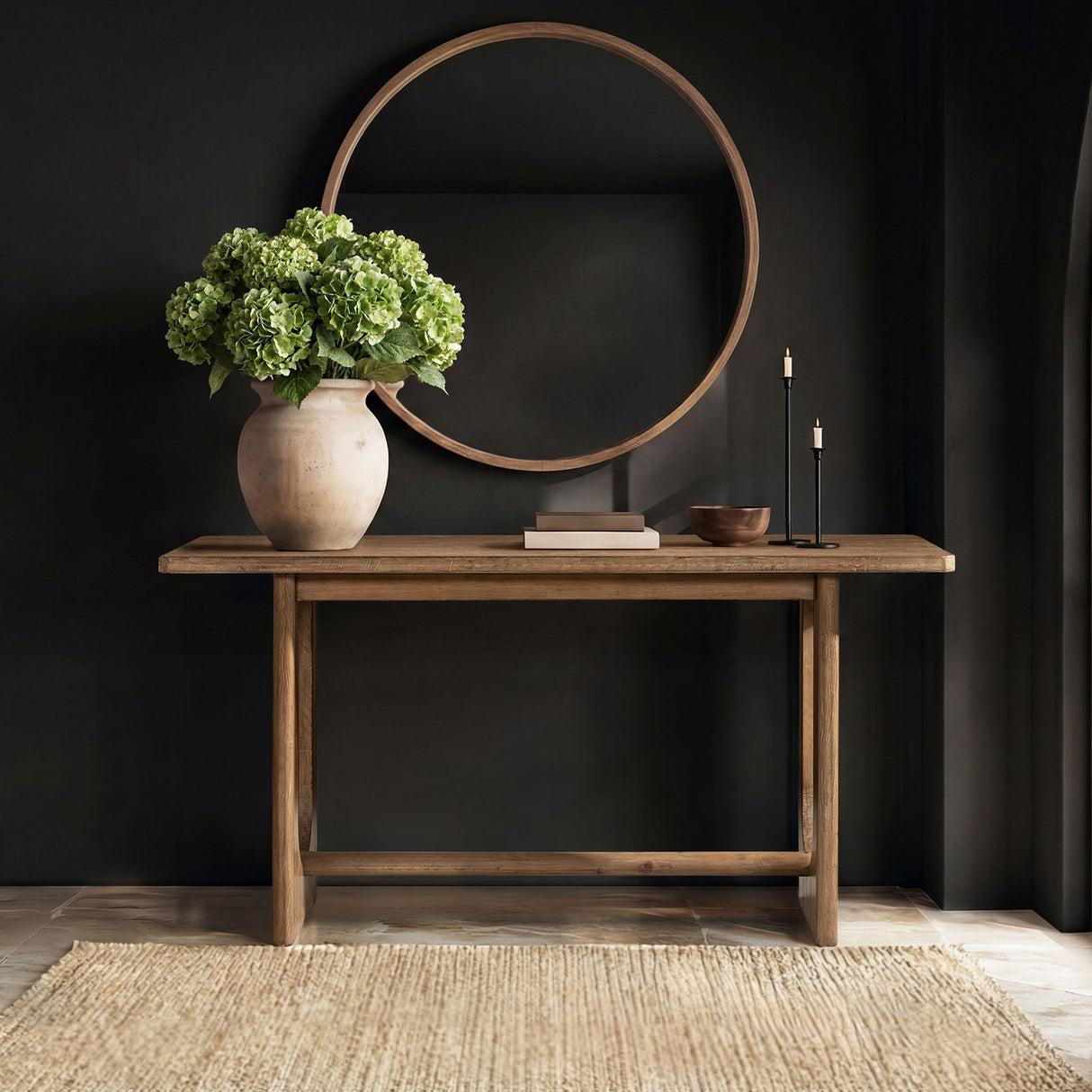 Turnkey - Trestle Console Table - Antique Brown