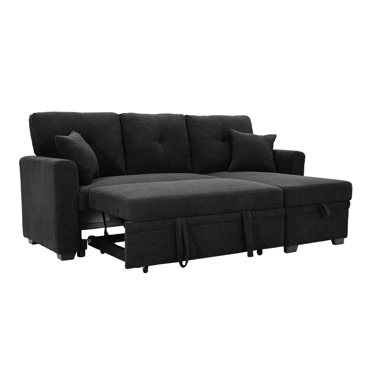 Sleeper Sectional With Pull Out Bed, Reversible Chaise