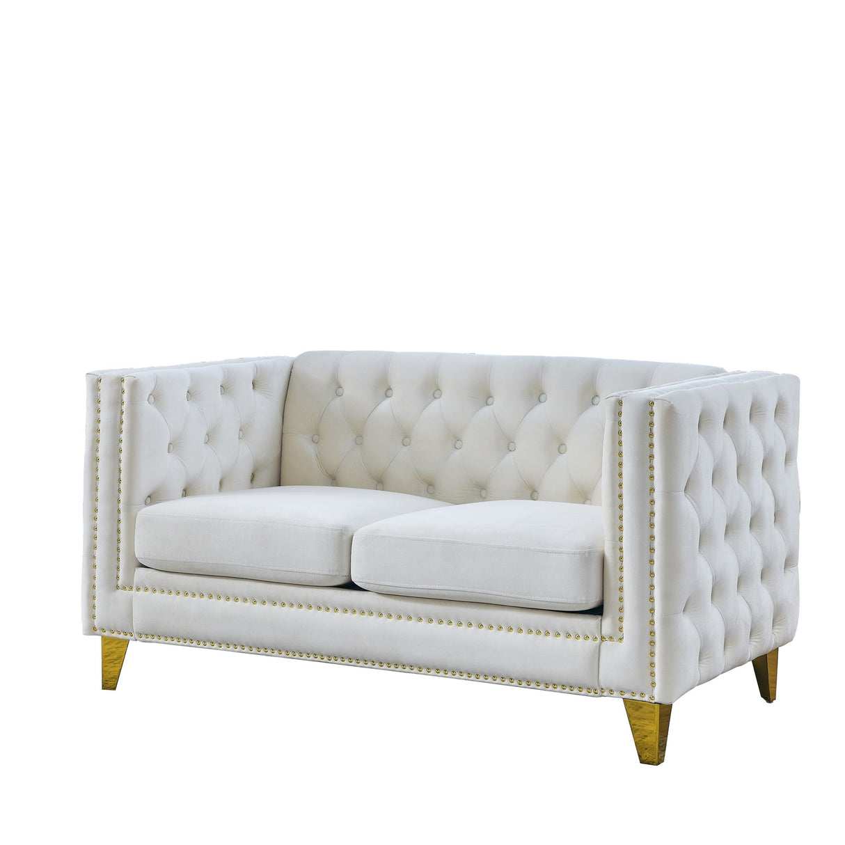 Modern Sofa With Button Tufting, Upholstered Couch For Living Room