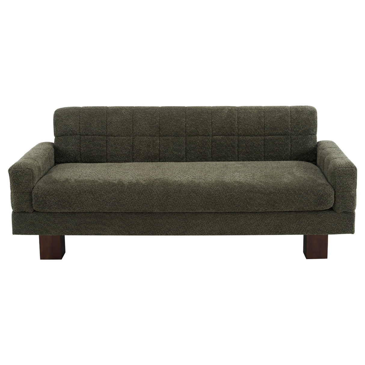 Modern Loveseat Sofa, 2 Seater With Square Arms For Living Room