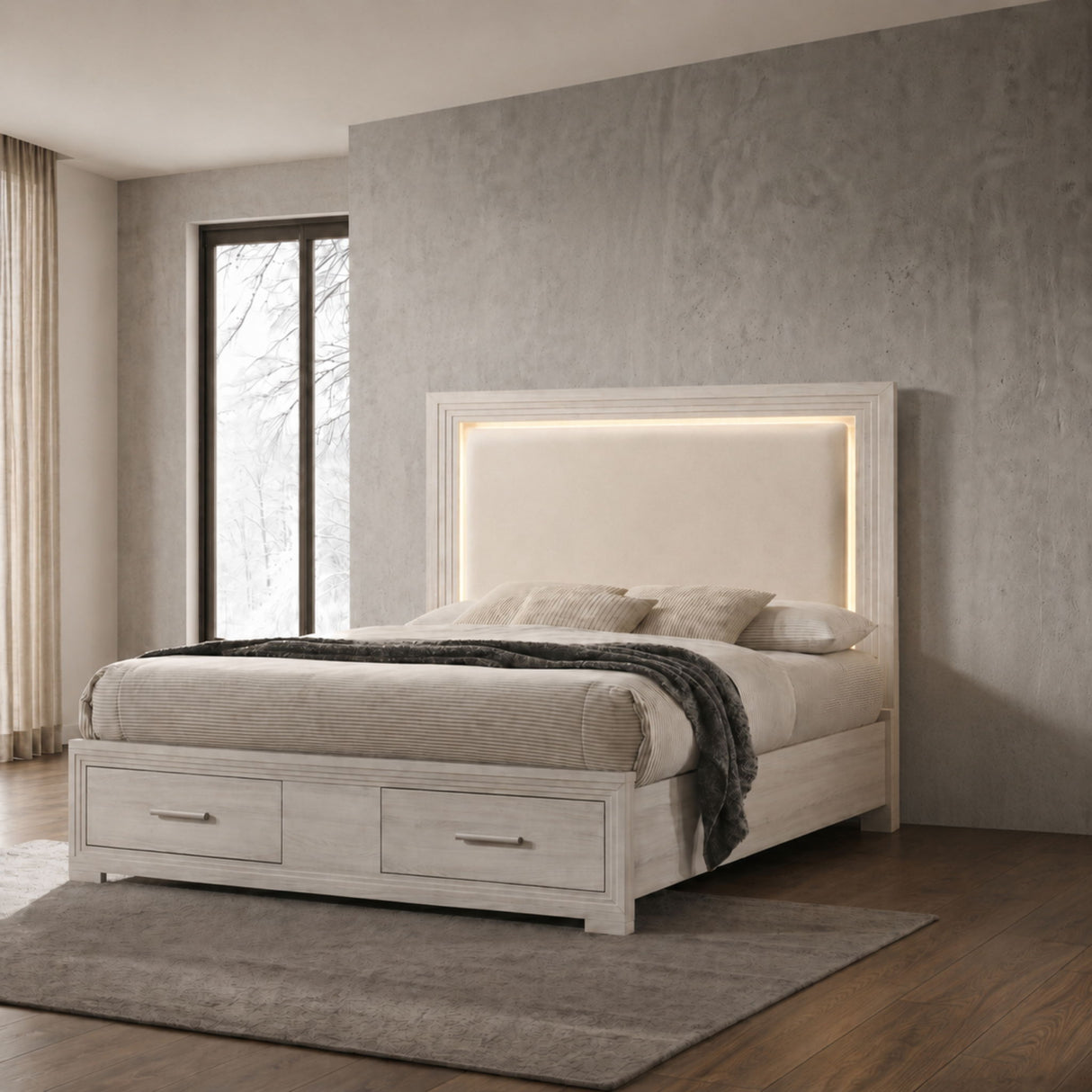 Colorado - Bed With Upholstered LED Headboard